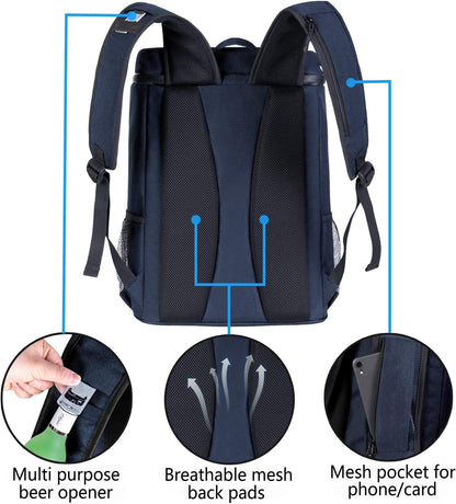 Insulated Cooler Backpack Lightweight Soft Cooler Bag Leakproof Backpack Cooler for Men Women to Lunch Work Picnic Beach Camping Hiking Park Day Trips, 30 Cans