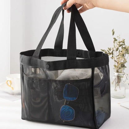 Hollow Large Capacity Makeup Storage Bag Women Multifunctional Mesh Shoulder Bag Travel Transparent Bag Beach Bags