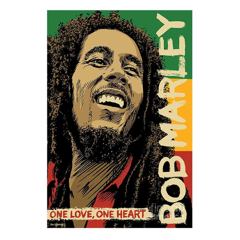 Famous Singer Bob Marley Portrait Art Posters and Prints Canvas Paintings Wall Art Pictures for Living Room Decor (No Frame)