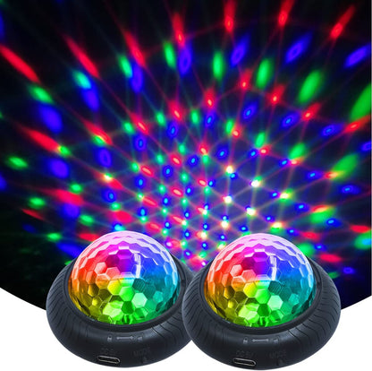 Disco Party Light Night Light 2 in 1 Flashes with Music Sound Activated Multicolor Disco Ball Rechargeable Battery Operated Mini Disco Ball…