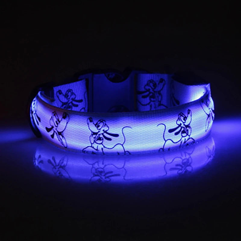 LED Dog Collar Light Night Safety Nylon Pet Dog Collar Glowing Luminous Collar Perro Luz Bright Dog Collar Electronic Pets Items