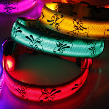 LED Dog Collar Light Night Safety Nylon Pet Dog Collar Glowing Luminous Collar Perro Luz Bright Dog Collar Electronic Pets Items