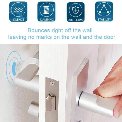 8pcs Door Stopper Transparent Silica Gel Door Handle Buffer Wall Protection Doorknob Bumper Walls Furniture Protective