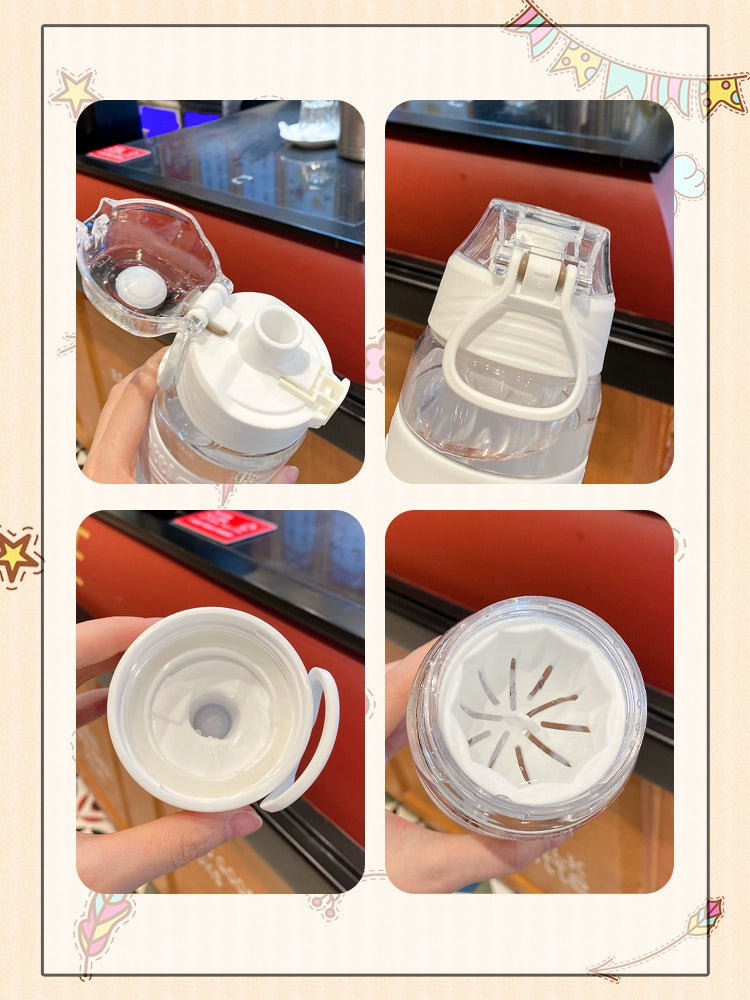Summer Water Cup with Strainer Office Water Glass Good-looking with Lid Maternity Cup Large Capacity Plastic Cup