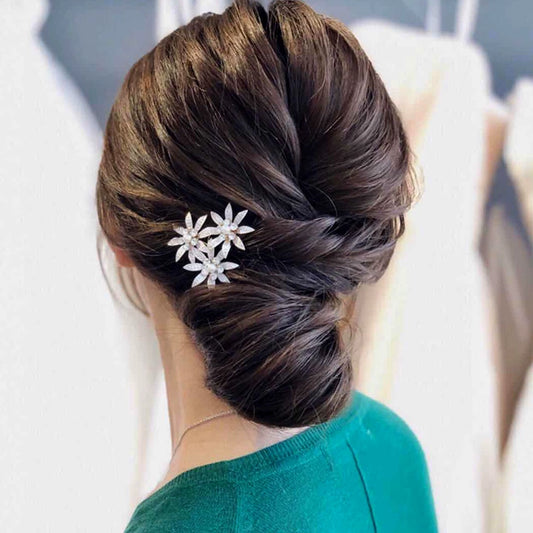 Ornament Embellished Rhinestone U-Clip Pin Bride Hair Braiding