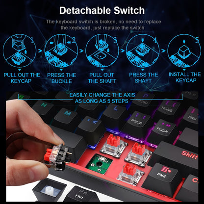 لوحة مفاتيح سلكية ميكانيكية صغيرة للألعاب