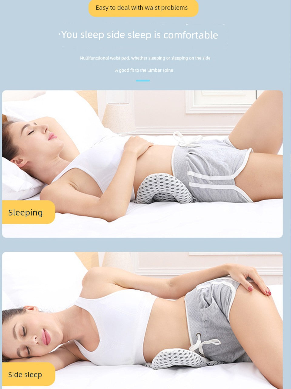 Electric Heating Waist Pillow Heating Bed Waist Pad Lumbar Disc Waist Support Cushion Pregnant Women Sleep Lumbago Support Massage