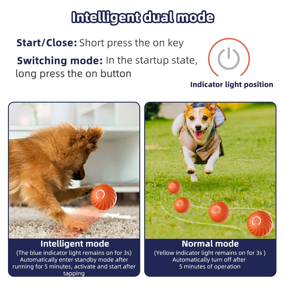 Smart Dog Toy Ball Electronic Interactive Pet Toy Moving Ball & Shell USB Automatic Bouncing for Puppy Birthday Gift Cat Product