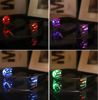 Colorful LED Luminous Glasses Electronic Visor Glasses Light Up Glasses Prop For Festival KTV Bar Party Performance Gifts