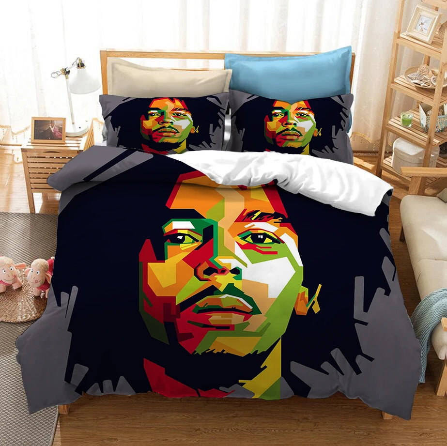 Bob Marley 3D Printed Bedding Set Duvet Covers Pillowcases Comforter Bedding Set Bedclothes Bed Linen(No Sheet)