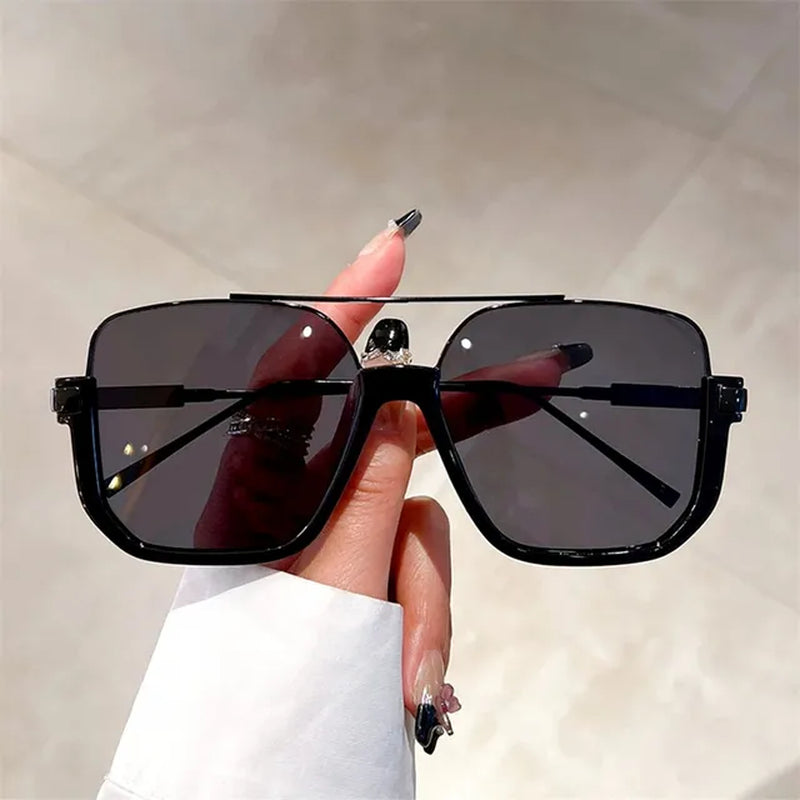 Vintage Oversized Sunglasses Fashion Men Women Square Shades Eyewear Trendy Ins Popular Brand Design UV400 Sun Glasses Gafas De